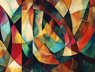 Fototapeta premium Abstract digital art composition with a kaleidoscope of shapes and vivid colors