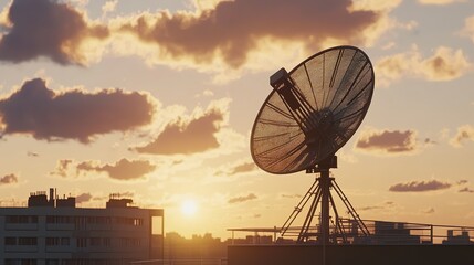 Extraterrestrial satellite and large receiver dish