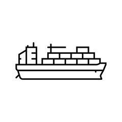 container ship line icon vector. container ship sign. isolated contour symbol black illustration