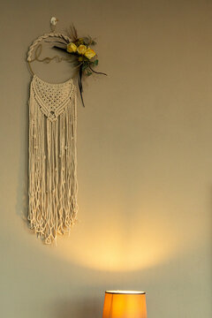 Macrame decoration hanging on the wall