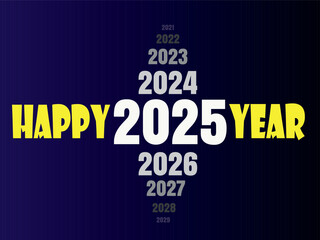 Fototapeta premium Happy 2025 New Year with Timeline Countdown Design