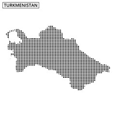 Map outline of a region with dotted patterns illustrating geographical features