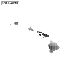 Detailed dot map of Hawaii showcasing the island group and its geographic layout