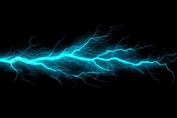 Dynamic lightning bolt pattern in neon blue on black