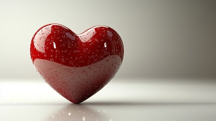 Fototapeta premium Shiny Red Heart Symbolizing Love and Affection with Texture