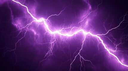 vibrant display of purple lightning illuminates dark sky, showcasing raw power and beauty of nature electric phenomenon