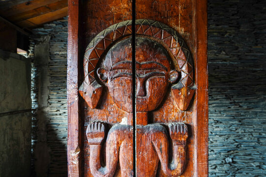 Paiwan Wooden Carving in Taiwan Scenic Area of China Ethnic Museum