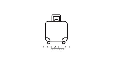 Luggage, baggage line icon Travel luggage outline vector icon. Symbol, logo illustration