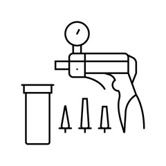 brake bleeder kit line icon vector. brake bleeder kit sign. isolated contour symbol black illustration