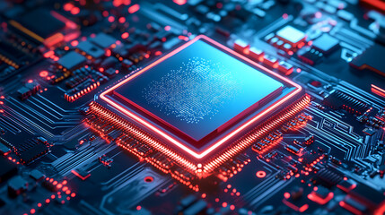 Obraz premium Intricate Circuitry of Modern Processor