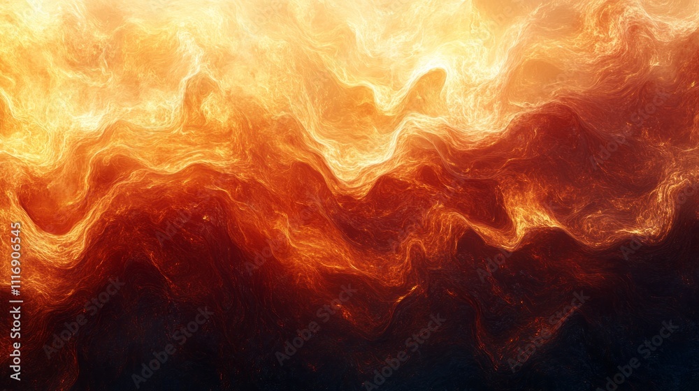 Poster a stunning display of vibrant flames dances in the darkness, swirling hues of orange and red creatin