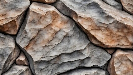 Close-up of a textured stone wall with varying shades of grey and brown.