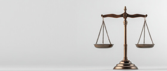 balanced scale symbolizes justice and fairness, representing weighing of evidence and decisions. This classic design evokes sense of order and integrity in legal matters