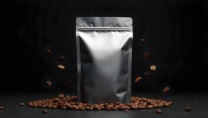 morning coffee beans roasted packaging mockup drink