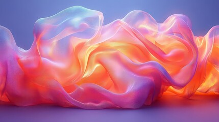 Obraz premium A vibrant, flowing abstract design in soft pastel colors.