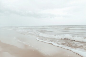 Fototapeta premium Ocean waves, beach oil painting