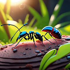 Ants in forest, AI-Generatet