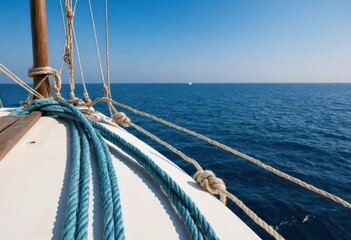 White Boat Sailing in the Ocean.