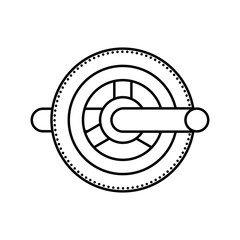 ab wheel fitness tool line icon vector. ab wheel fitness tool sign. isolated contour symbol black illustration