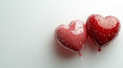 Obraz premium Charming Red Heart Balloons for Romantic Celebrations and Events