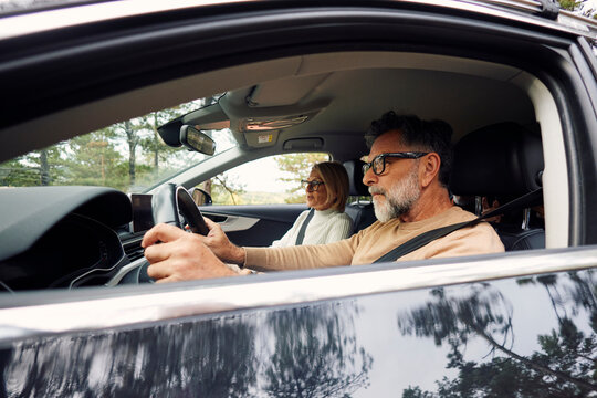 Man and a woman went on a journey by car