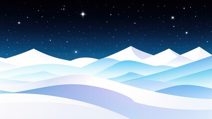 Fototapeta premium The tranquil night view of snow capped mountains