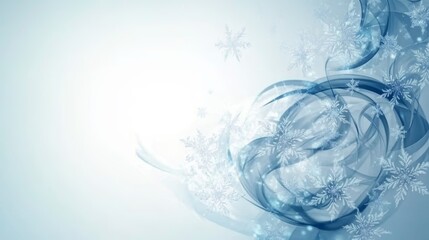 Background of light blue with snowflakes and swirls - ai