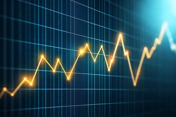 Exponential Financial Growth Curve with Golden Highlights on Data Visualization
