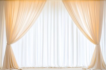 Elegant Pastel Curtain Drapes with Soft Lighting Creating a Romantic Atmosphere