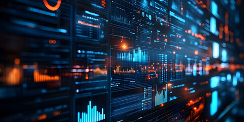 Digital Data Streams 3D Illustration