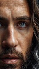 Obraz premium Graceful Portrait of Jesus Christ - Depicting peace, compassion, and divine presence