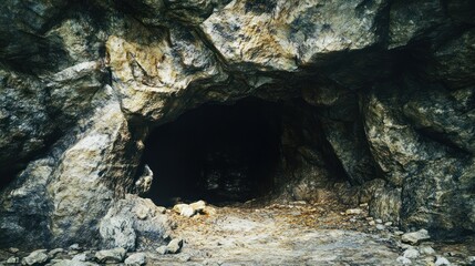 Dark Cave Entrance in Rocky Mountain