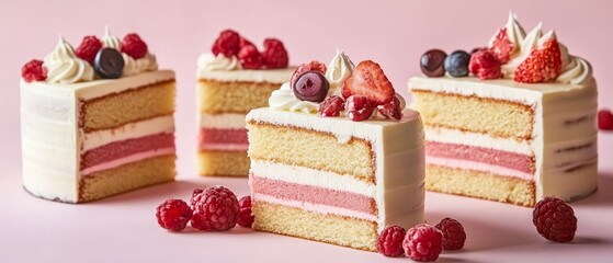 Indulge in a whimsical world of cake, where every slice is a sweet masterpiece, layered with flavors and adorned with artistic decorations, inviting you to celebrate life's moments, big and small