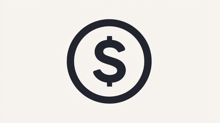 Fototapeta premium Simple dollar sign icon on a beige surface