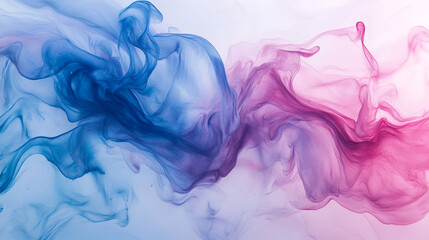 Colorful abstract vapor swirls blending blue and pink tones in a soft gradient background