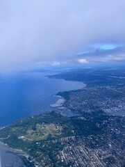 Airplane View of Seattle