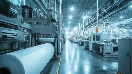 Obraz premium Modern Industrial Factory: A Glimpse into High-Tech Manufacturing