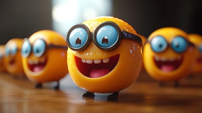 Artistic display of glowing emojis with bright neon lighting