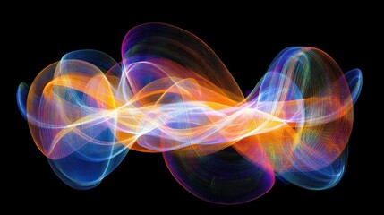 Fototapeta premium Abstract Colorful Light Waves Dance in the Dark