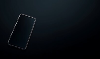 A smartphone lies on a dark surface, emphasizing its sleek design and modern technology.