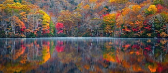 Autumnal Reflections on a Serene Lake