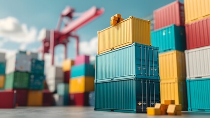 Cargo handling and shipping operations in industrial port environment aerial viewpoint logistics