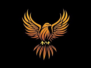 Obraz premium Yellow Wildlife Eagle Bird icon logo symbol