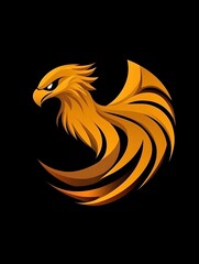 Obraz premium Yellow Wildlife Eagle Bird icon logo symbol