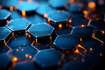 Obraz premium Abstract hexagonal pattern with glowing edges.