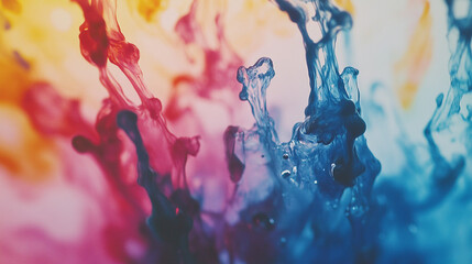 Colorful splashes of liquid create vibrant patterns in a dynamic display of fluid motion