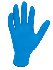 Obraz premium Blue Steril medical gloves rubber medicine protective glove