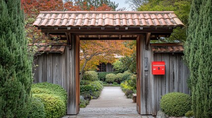 Naklejka premium 古風の入り口