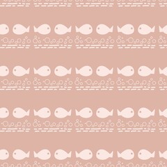 Naklejka premium Underwater Swimming Cute Fish Pattern Design