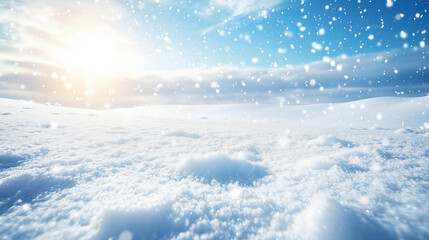 Serene Winter Snowscape Under Sunlight